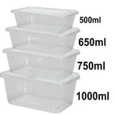 Food Containers Plastic Takeaway Microwave Freezer Safe Storage Boxes + LIDS • £6.10