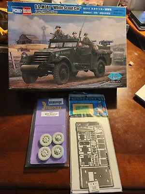 Hobby Boss 82451 1:35 U.S. M3A1  White Scout Car  + Resin Wheels And Photo Etch • $85