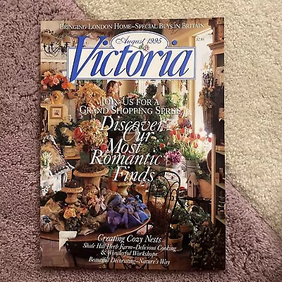 Victoria Magazine August (8) 1995 Romantic Cozy Autumn Home Decorating • $9.95