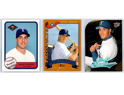 Mark Teixeira - 2001 Fleer Pre ROOKIE RC - Topps 2002 & 2004 Lot - Texas Rangers • $2