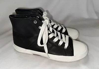 $49.99 • Buy RALPH LAUREN Polo January BLACK LEATHER HIGH TOP SNEAKERS SHOES Womens Sz 8