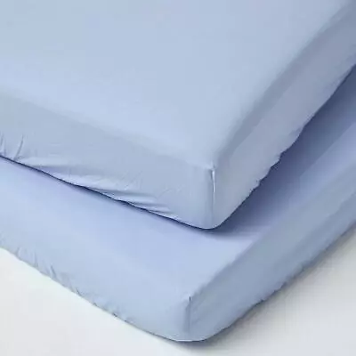 2 X Cot Bed Fitted Sheet Egyptian Cotton Toddler Bed Size 200TC 400TC Equivalent • £20.99