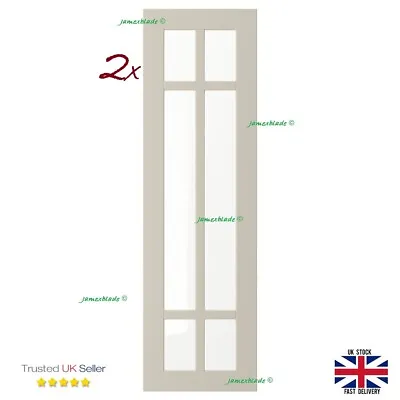 2x STENSUND 30x100cm Glass Door Fronts In Beige: 604.532.01 IKEA • £289.87