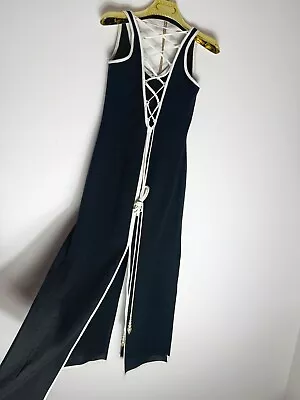 Henri Ho Vintage Luxury Contrast Cut Out Lace Black Dress Made In Korea   • $165