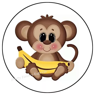 30 Monkey Holding Banana Envelope Seals Labels Stickers Party Favors 1.5   • $2.45