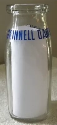 Vintage Grinnell Iowa IA Dairy Cow Farm Small Half Pint Glass MILK BOTTLE • $49