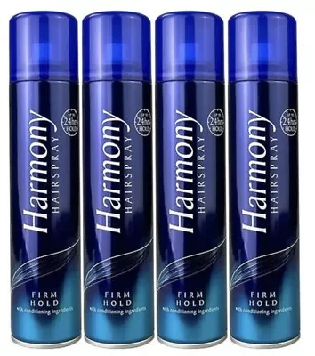 4 X Harmony Firm Hold Hairspray Long Lasting Holds Natural & Healthy Hair 300ml • £14.99