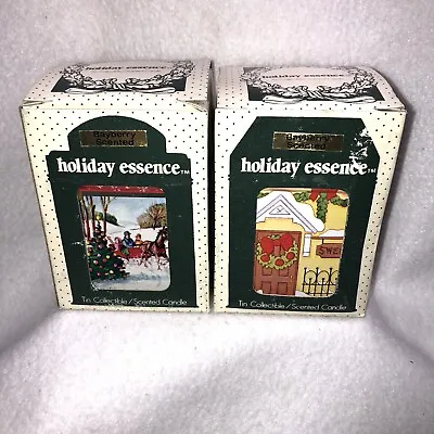 Jasco Holiday Essence Christmas Tin Candle Bayberry Scent Lot Of 2 Vintage NIB • $16.99