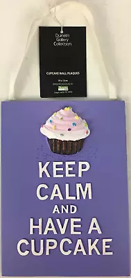 Keep Calm And Have A Cupcake 7  3D Purple Wall Plaque / Hanger - Brand New + Tag • £9.99