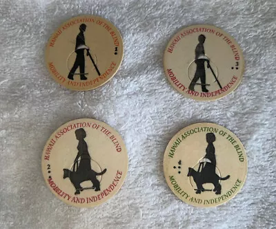 Hawaii Association Of The Blind Milk Caps Mobility Independence Lot Of 4 Vtg • $6.50