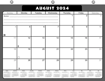 2024-2025 Academic Year 12 Months Student Calendar / Planner For 3-Ring V023 • $12.99