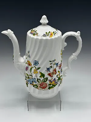 Aynsley Cottage Garden Coffee Pot Teapot Floral Butterflies • £132.46