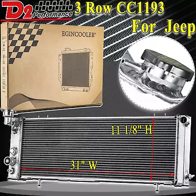 3 Row Aluminum Radiator For 1984-2001 Jeep Comanche Cherokee XJ 2.5L 4.0L AT/MT • $102.99