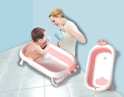 Baby Foldable Bath Tub Non Slip Legs Stable Support For Toddler Boy Girl • £27.99