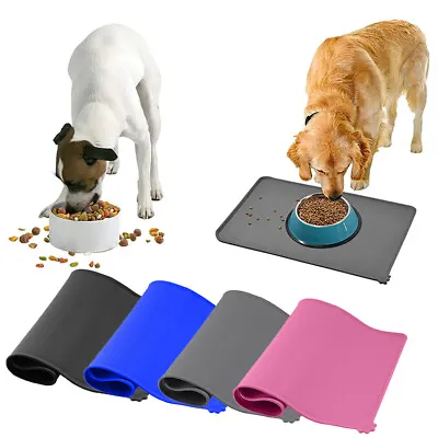 £5.35 • Buy Pet Puppy Silicone Feeding Food Mat Dog Cat Non Slip Bowl Waterproof Placemat UK