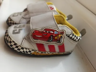 Adidas Disney Cars Lightning McQueen Baby Boys Crib Shoes Size 2K White Red • £9.50