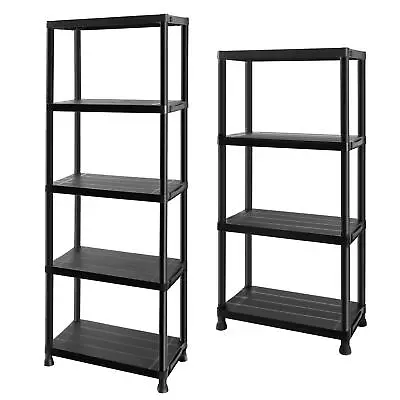 4/5 Tier Plastic Shelving Unit Storage Solution For Home Office Garage Warehouse • £29.99