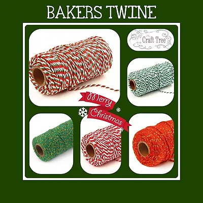 Christmas Bakers Twine Candy Cane Crafts String Ribbon 100% Cotton Xmas • £7.95