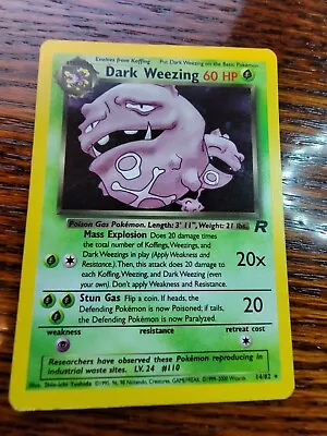 $7.99 • Buy Dark Weezing Rocket Set Holo Rare Pokemon Card 14/82 WOTC LP