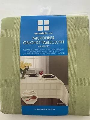 Fern Green Microfiber Oblong Tablecloth • $14.99