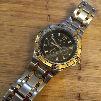 $59.95 • Buy Vintage Relic Quartz  Sport Stainless Steel Men's Watch SERVICED 