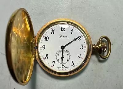 Arnex Pocket Watch - 17 Jewels - Swiss Made - Working Condition Engraved On Back • $19.99