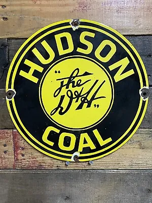 Vintage Delaware & Hudson Porcelain Sign Train Railway Line Coal Locomotive 12” • $299.95