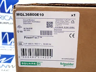 New Square D PowerPact MGL36800E10 3 Pole 800 Amp 600 Volt Circuit Breaker • $6300