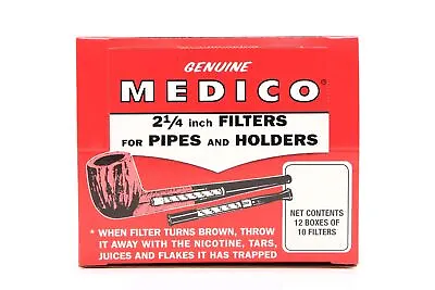 Medico Pipe Filters Tobacco Pipes And Holders 2 1/4  Full Box 120 Total Filters • $19.95