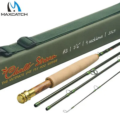 Maxcatch CHALK Streams Fly Fishing Rod 2/3wt 6.6/7.6ft Ultimate Dry Carbon Fiber • $141.88