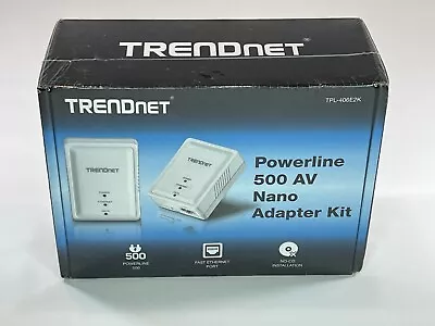TRENDnet 500Mbps Compact Powerline AV Adapter Kit TPL-406E2K/A - NEW SEALED  • $14.99