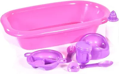 8pcs Baby Doll Bath And Bottle Toy Accessories Set Kids Girls Toys Pretend Play • £8.49