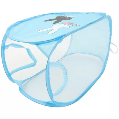  Baby Portable Mesh Bucket Folding Laundry Basket Dirty Clothes Bag • £8.99