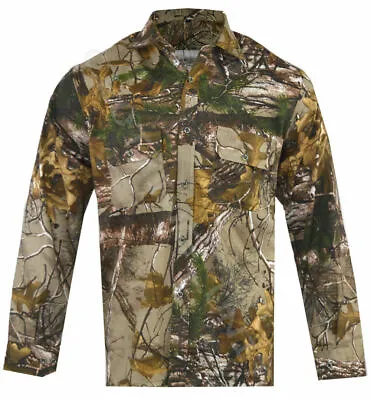 Mens Jungle Camo Army Long Sleeve Button Smart Shirt Fishing Hunting Summer Hot • £14.99