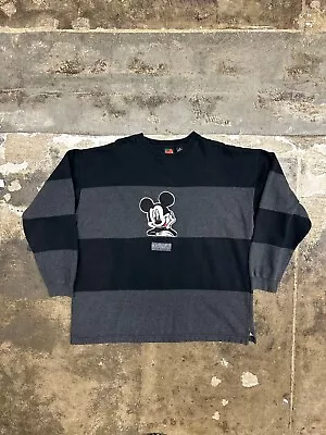 Vintage Disney Mickey Mouse Cartoon Art 90’s Black Grey Sweatshirt - L/XL • $19.99