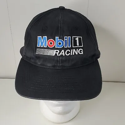 VTG Mobil 1 Team Racing Hat Cap Black Snapback Hat Embroidered Baseball Cap Logo • $12.99