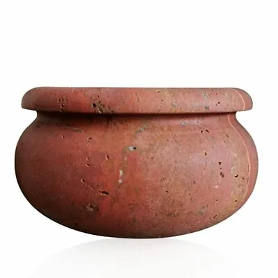 Bowl Marble Travertine Red Furniture Home Red Travertine Marble Bowl D.7 7/8in • $105.84