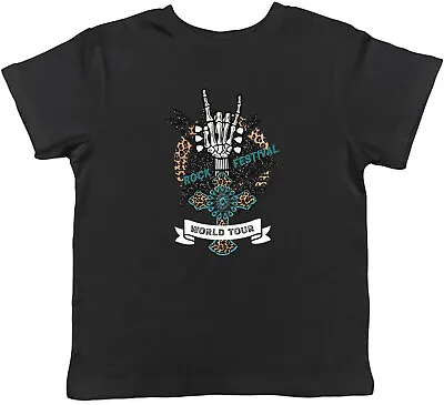 Rock Festival Kids T-Shirt Bands Consert Music Tour Childrens Boys Girls Gift • £5.99