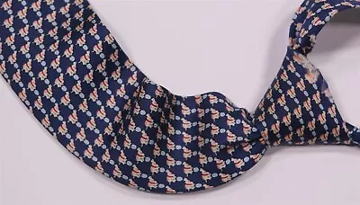 Salvatore Ferragamo Navy Blue Puppy And Ball Silk Necktie Tie • $35