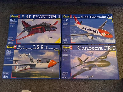 £29.99 • Buy REVELL MODEL BUNDLE F-4F PHANTOM II AIRBUS A320 EDELWEISS CANBERRA PR9 LS8-t