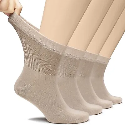 MEN Thin Diabetic Ankle BAMBOO Socks Solid Colors MEDIUM Casual 4-Pair • $36.90