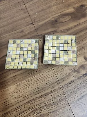 2 Vintage Mcm Mosaic Tile Trinket Dishes • $14.39