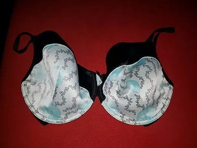 Marks Spencer M&S Black White And Blue Pattern Ceriso Bra Size 32G • £15