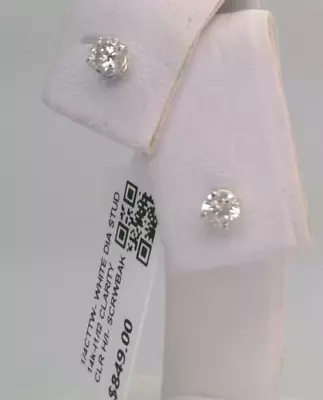 14k SOLID WHITE Gold! CERTIFIED 1/4CTTW CT REAL GENUINE Diamond Stud Earrings!! • $1