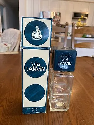 Vintage Via Lanvin Eau De Toilette Perfume HUGE 8 Oz Bottle EMPTY RARE Geometric • $132.99