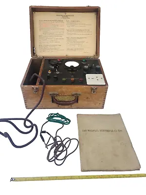 Vintage Impedance Tester Waltric Earth Loop Major Model + Manual Wood Case • £59