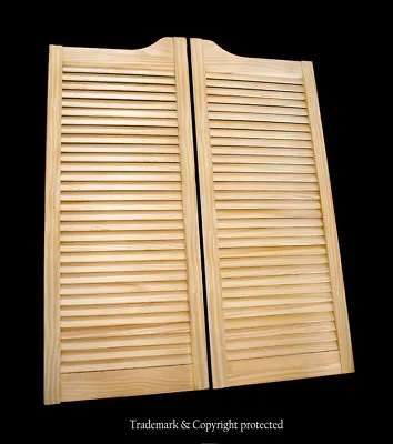 CAFE DOOR PINE LOUVERED 32 W Saloon Swinging Pub Bar Western CHOICE Of HINGES • £178.40