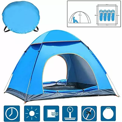 3-4 Person Man Pop Up Tent  Family Automatic Dome Camping Beach Fishing Tent • $33.99