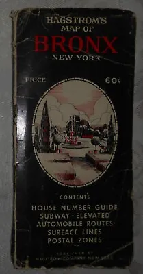 Vintage 1950s Hagstrom Map Of Bronx New York • $9.99