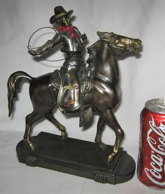 Antique K&o Usa Cowboy Western Rodeo Horse  Statue Sculpture Doorstop Tool • $895
